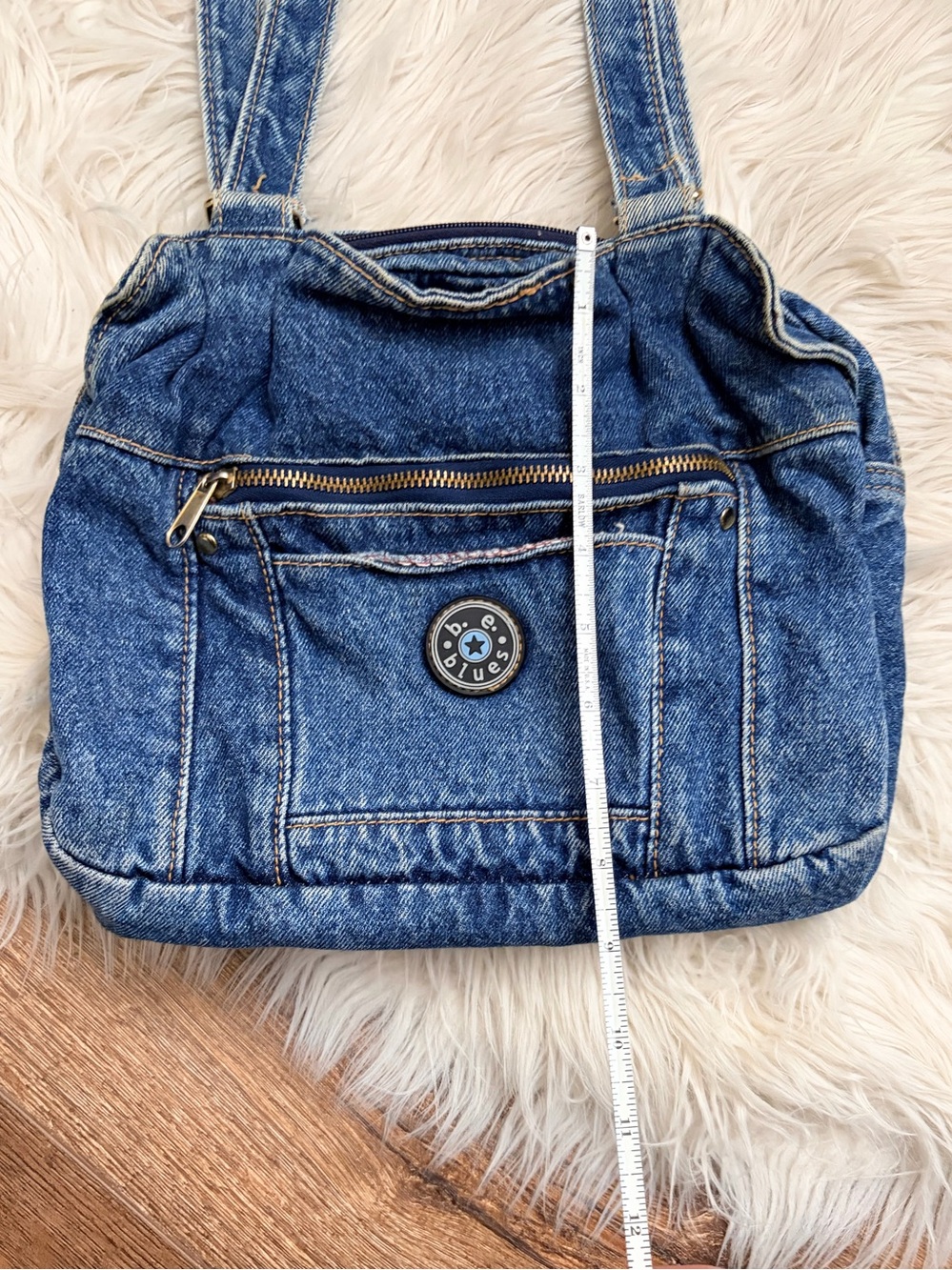 Denim Shoulder Bag - Blue Women's Tote - Picture 6 of 17